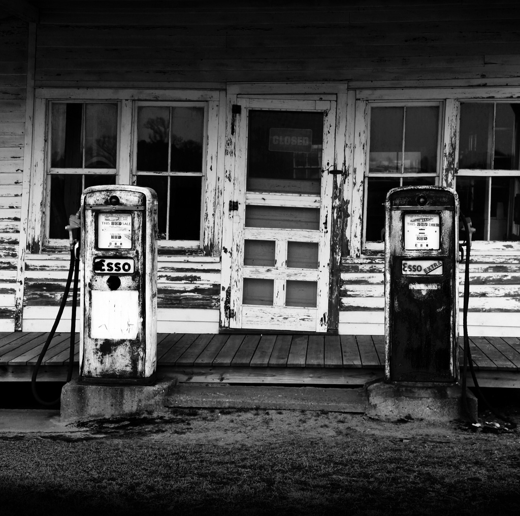 This is an image of an old gas station